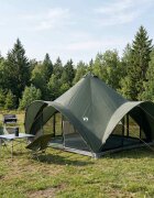 vidaXL Палатка типи с покрив Военнозелен 6-местна Полиестер и стомана