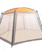 vidaXL Палатка за басейн текстил 590x520x250 см сива