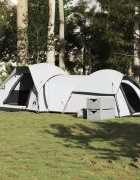 vidaXL Палатка за къмпинг за 5 души Бяла затъмнена тъкан Водоустойчива