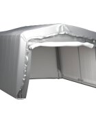 vidaXL Палатка за съхранение 370x370 см стомана сива