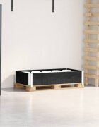 vidaXL Палетна страница черно 100x50 см борова дървесина масив