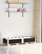 vidaXL Палетна страница черно 150x50 см борова дървесина масив