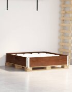 vidaXL Палетна страница кафяв 100x100 см борова дървесина масив
