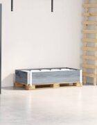 vidaXL Палетна страница сив 100x50 см борова дървесина масив