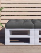 vidaXL Палетна възглавница 50x50x12 см сива текстил