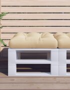 vidaXL Палетна възглавница бежова 50x50x12 см текстил