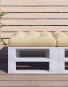 vidaXL Палетна възглавница бежова 58x58x10 см плат