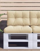 vidaXL Палетна възглавница бежова 60x40x12 см текстил