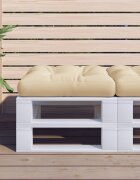 vidaXL Палетна възглавница бежова 60x60x12 см текстил