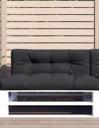 vidaXL Палетна възглавница черна 120x40x12 см текстил
