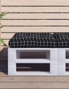 vidaXL Палетна възглавница черно каре 50x50x12 см текстил