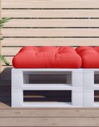 vidaXL Палетна възглавница червена 50x50x12 см текстил