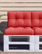 vidaXL Палетна възглавница червена 60x40x12 см текстил