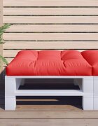 vidaXL Палетна възглавница червена 80x80x12 см текстил