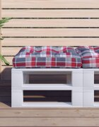 vidaXL Палетна възглавница червено каре 50x50x12 см текстил