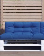 vidaXL Палетна възглавница кралско синя 120x40x12 см текстил