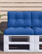 vidaXL Палетна възглавница кралско синя 50x40x12 см текстил