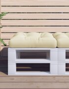 vidaXL Палетна възглавница кремава 50x50x12 см текстил