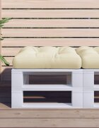 vidaXL Палетна възглавница кремава 58x58x10 см текстил