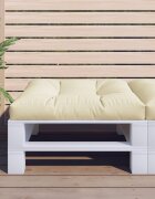 vidaXL Палетна възглавница кремава 80x80x12 см текстил