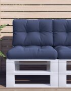 vidaXL Палетна възглавница нейви синя 50x40x12 см текстил