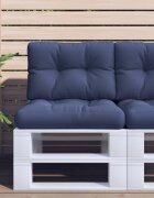 vidaXL Палетна възглавница нейви синя 60x40x12 см текстил