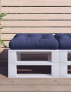 vidaXL Палетна възглавница нейви синя 60x615x10 см текстил