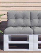 vidaXL Палетна възглавница сива 60x40x12 см текстил