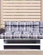 vidaXL Палетна възглавница сиво каре 120x40x12 см текстил