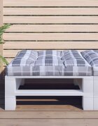 vidaXL Палетна възглавница сиво каре 70x70x12 см текстил