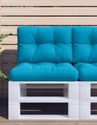 vidaXL Палетна възглавница светлосиня 60x40x12 см текстил