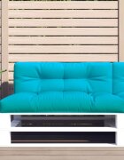 vidaXL Палетна възглавница тюркоаз 120x40x12 см текстил