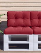 vidaXL Палетна възглавница виненочервена 50x40x12 см текстил