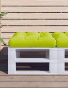 vidaXL Палетна възглавница яркозелена 60x60x12 см текстил