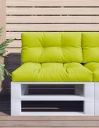 vidaXL Палетна възглавница яркозелена 70x40x12 см текстил