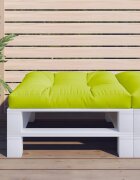 vidaXL Палетна възглавница яркозелена 80x80x12 см текстил