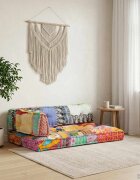 vidaXL Палетна възглавница за диван многоцветна текстил пачуърк