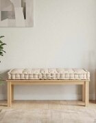 vidaXL Палетна възглавница за под памук 120x80x10 см бежова