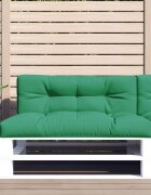 vidaXL Палетна възглавница зелена 120x40x12 см текстил