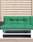 vidaXL Палетна възглавница зелена 120x40x12 см текстил