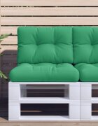 vidaXL Палетна възглавница зелена 50x40x12 см текстил