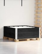 vidaXL Палетни страници черно 2 бр 100x100 см борова дървесина масив