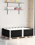 vidaXL Палетни страници черно 2 бр 150x100 см борова дървесина масив