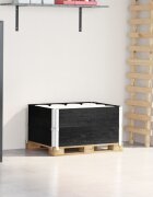 vidaXL Палетни страници черно 2 бр 80x60 см борова дървесина масив
