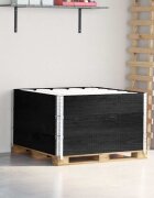 vidaXL Палетни страници черно 3 бр 100x100 см борова дървесина масив