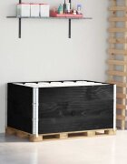 vidaXL Палетни страници черно 3 бр 120x80 см борова дървесина масив