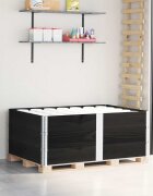 vidaXL Палетни страници черно 3 бр 150x100 см борова дървесина масив