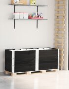 vidaXL Палетни страници черно 3 бр 150x50см борова дървесина масив
