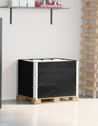 vidaXL Палетни страници черно 3 бр 80x60 см борова дървесина масив