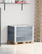 vidaXL Палетни страници сив 3 бр 80x60 см борова дървесина масив